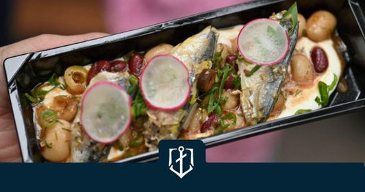 Бобена салата, с лабне и маринован сафрид