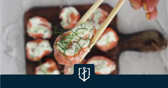 Хапки със сьомгова пъстърва и крема сирене