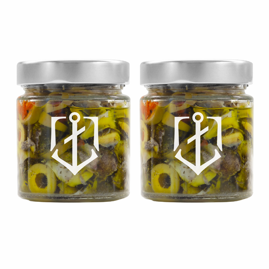 Комплект "Мариновани рапани с маслини и чушка в зехтин“ – 2 броя