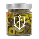 Мариновани рапани с маслини и чушка в зехтин